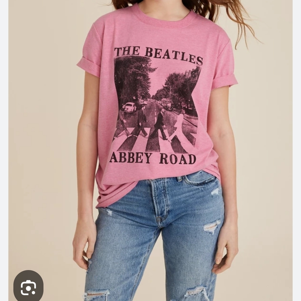The Beatles Pink Abbey Road Womens Tee